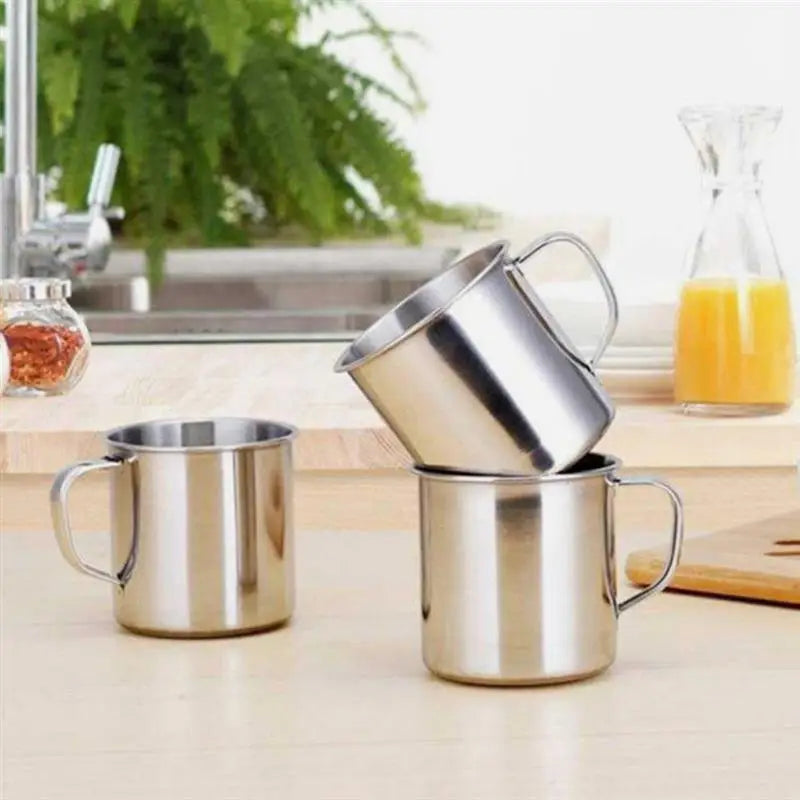 2 tazas de agua de acero inoxidable de 100 ml tazas para beber