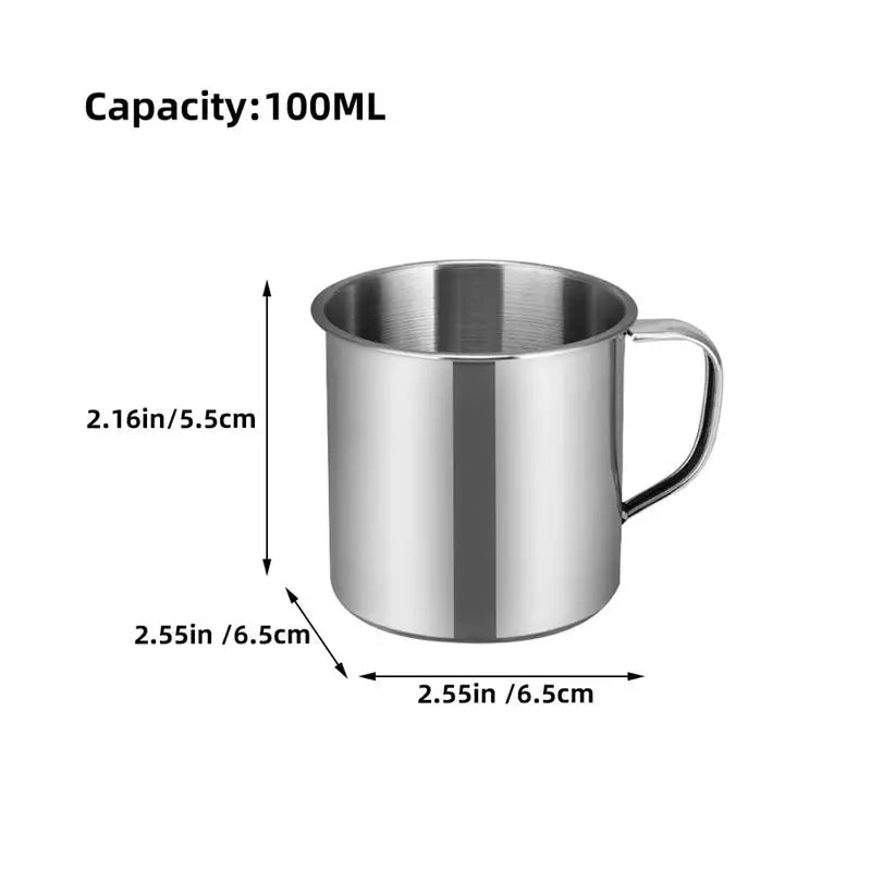 2 tazas de agua de acero inoxidable de 100 ml tazas para beber