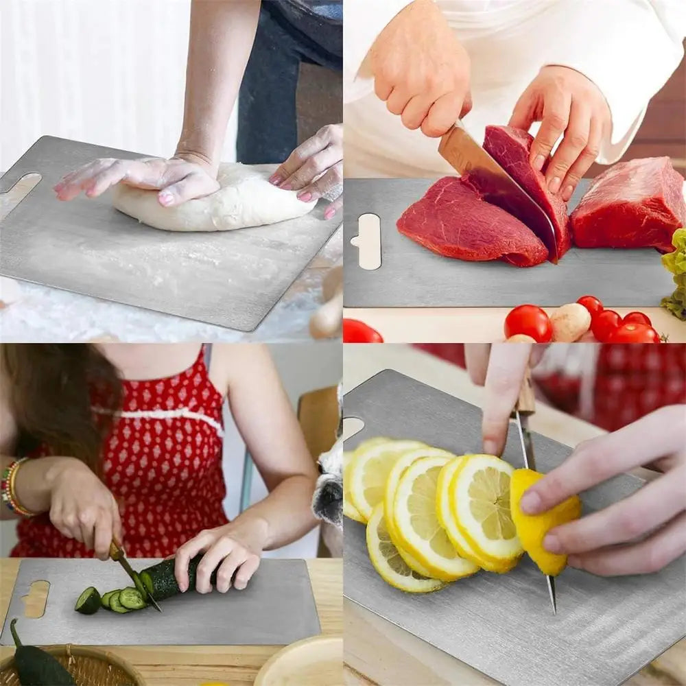 Tablas de cortar de titanio para cocina Tablero de acero inoxidable 304