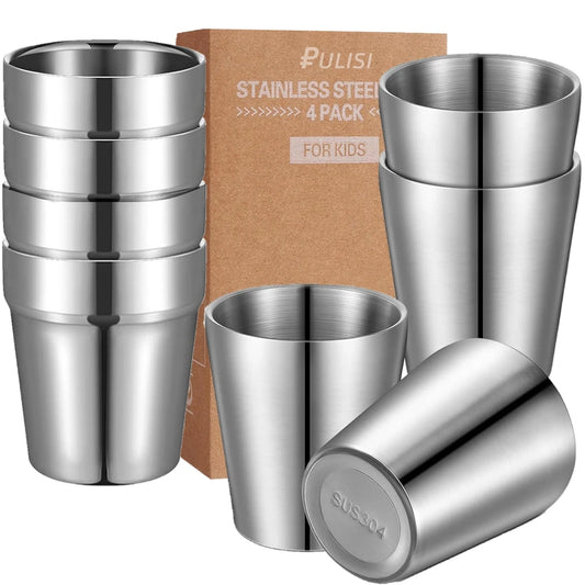 Tazas de acero inoxidable 304 para beber, 4 unidades